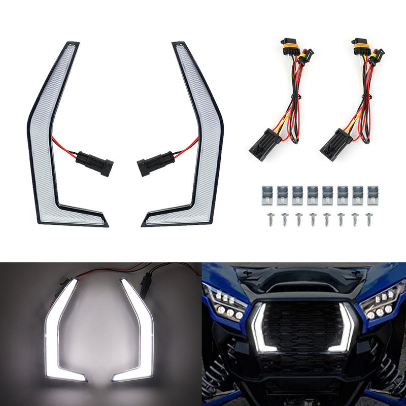 Fang Accent Grill lámparas LED luz delantera para Kawasaki Teryx KRX 1000 2020-2023
