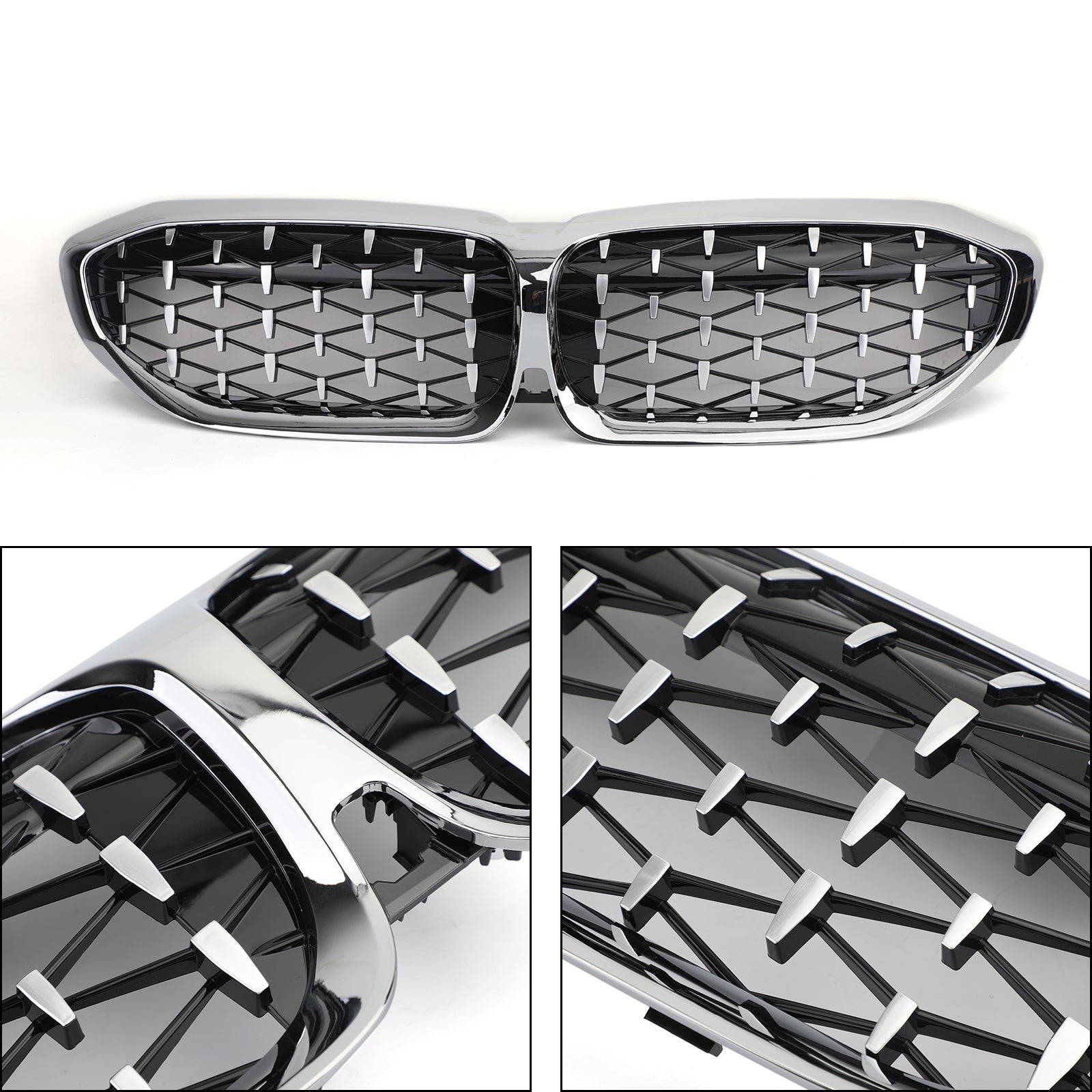 Diamond Style Grill For BMW New 3 Series G20 Racing Chrome Front Kidney Grille Generic