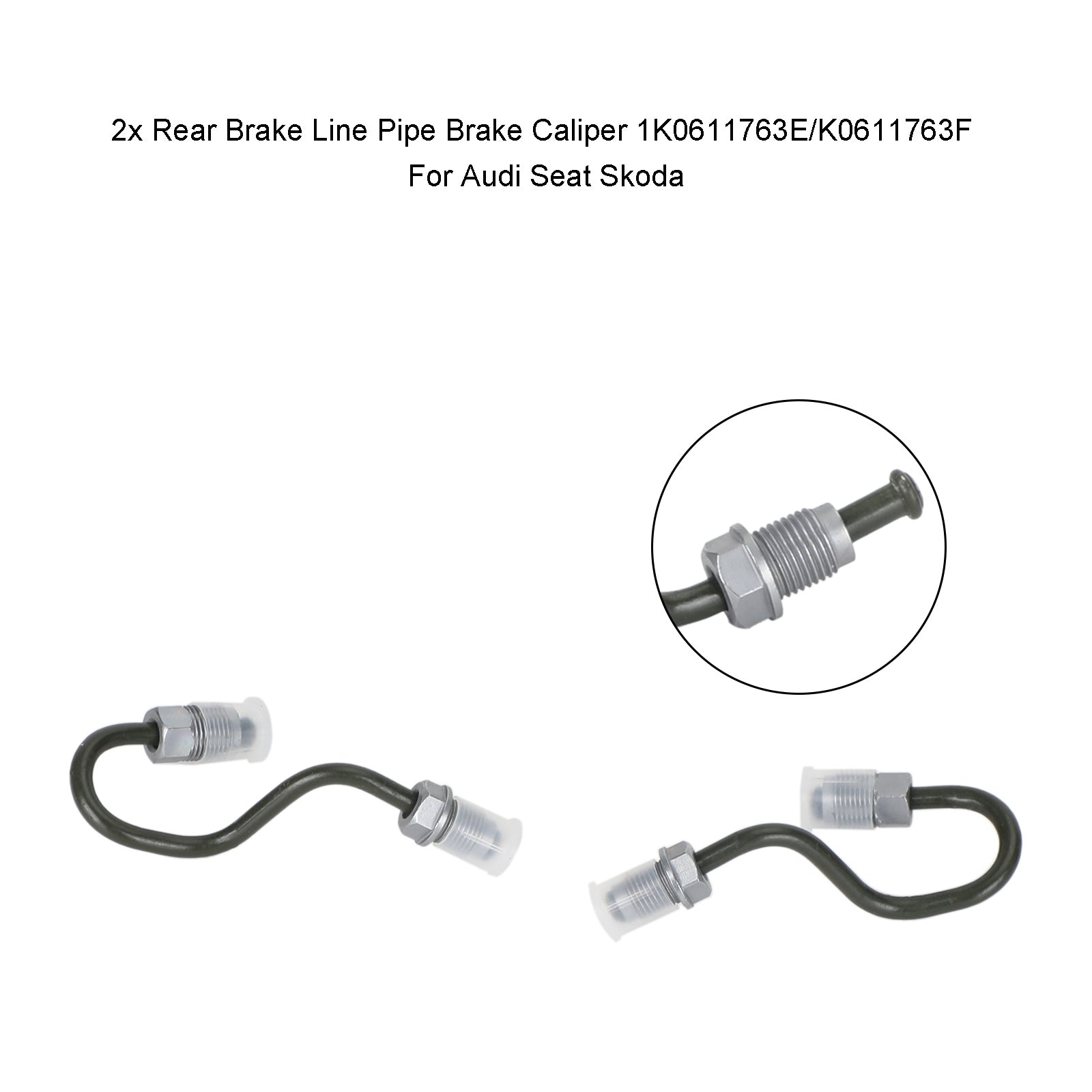 2 pinzas de freno de tubo de línea de freno trasero 1K0611763E/K0611763F para Audi Seat Skoda