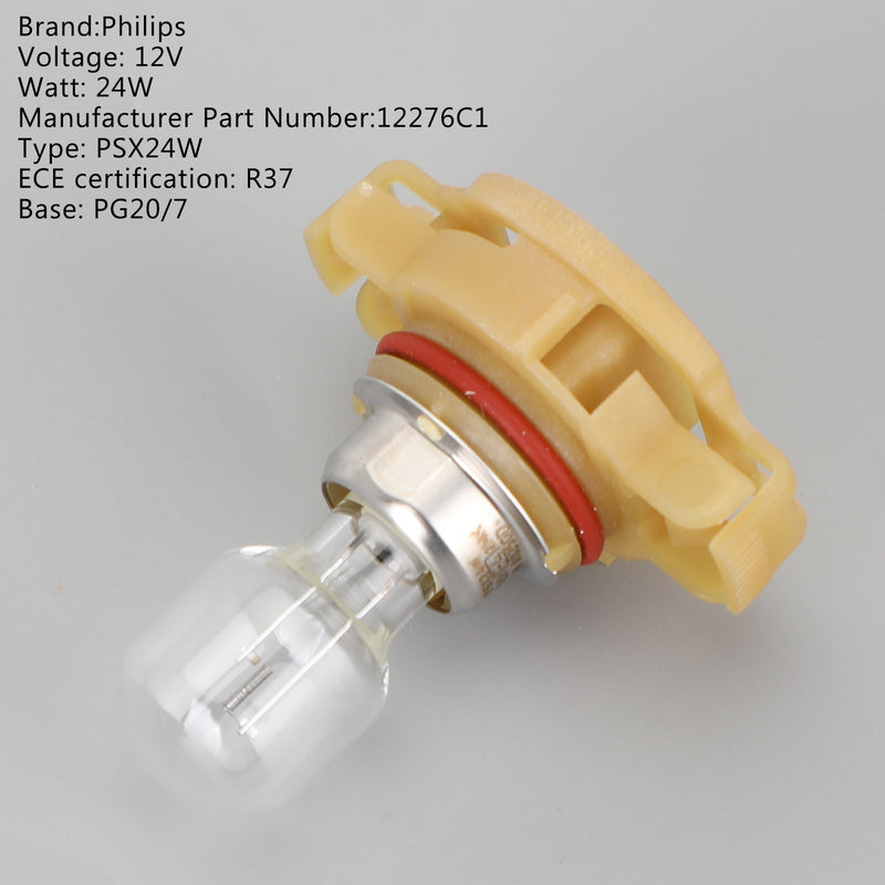 Para bombillas auxiliares estándar de coche Philips 12276C1 PSX24W 12V24W PG20/7 genéricas