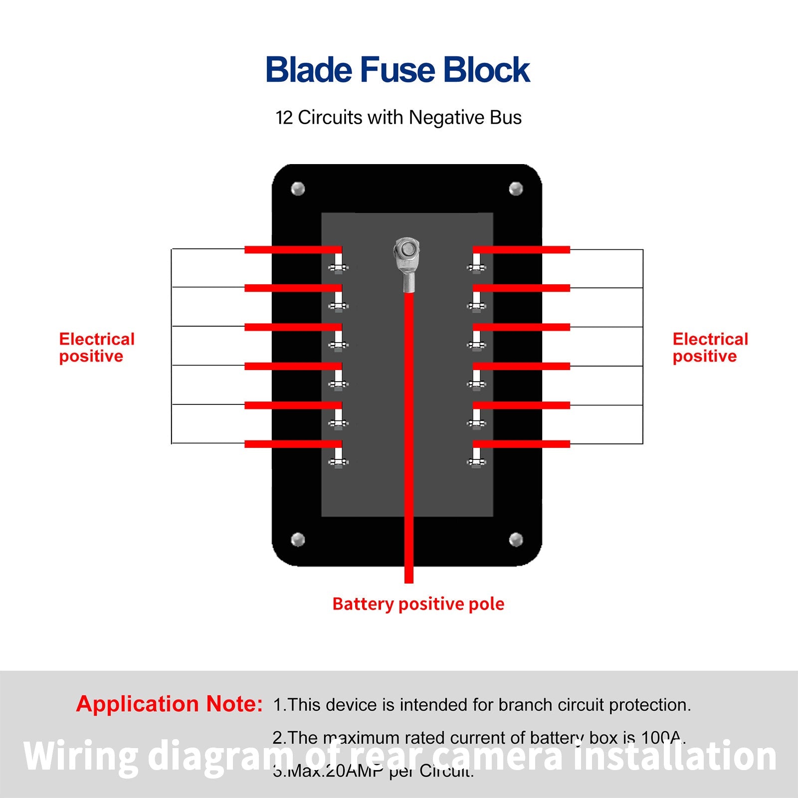 6 Way/12 Way Blade Fuse Box Block Holder ATO ATC for Car Marine Boat Waterproof