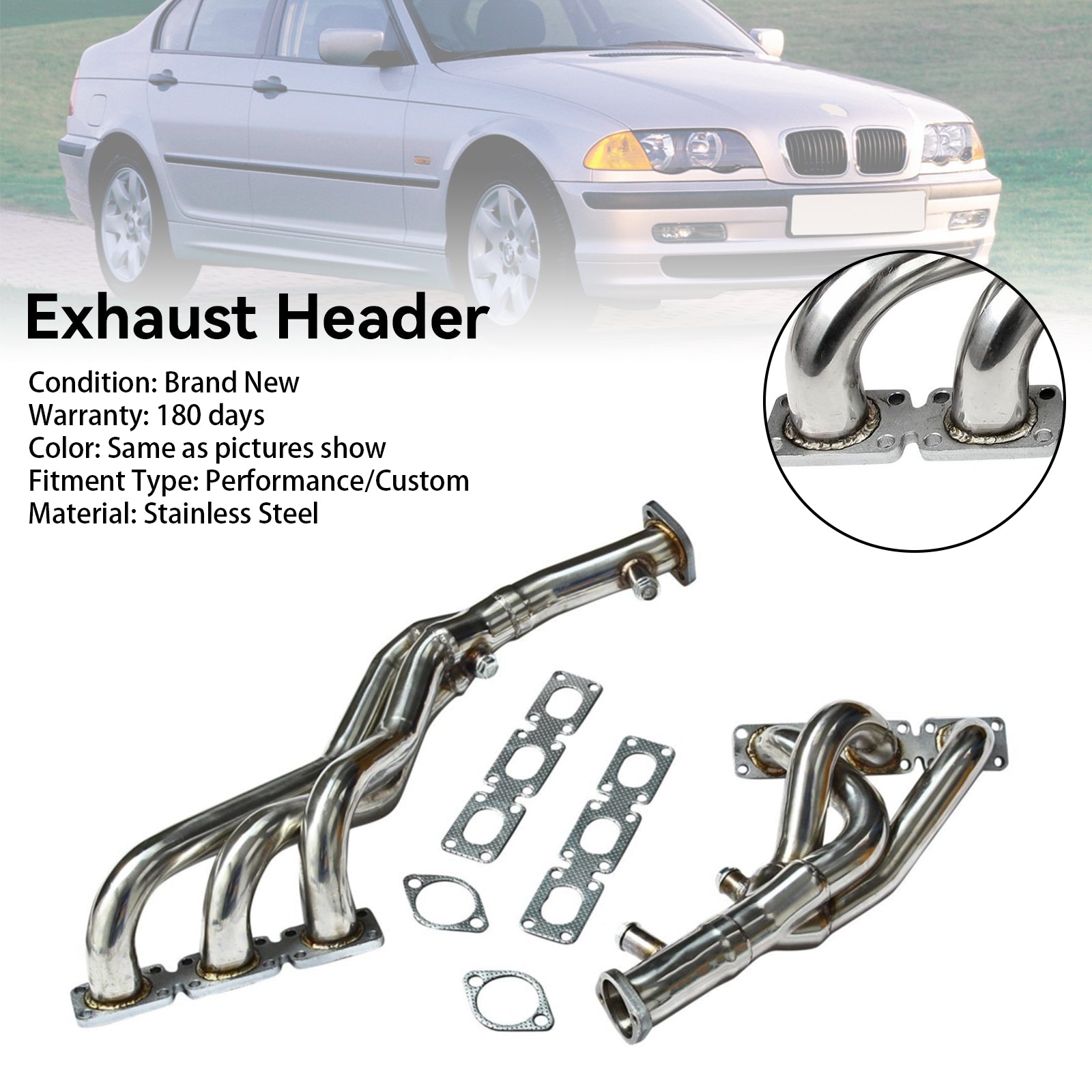 BMW E39 5 Series 2.5L/2.8L/3.0L Engines 1997-2000 Stainless Exhaust Header Manifold