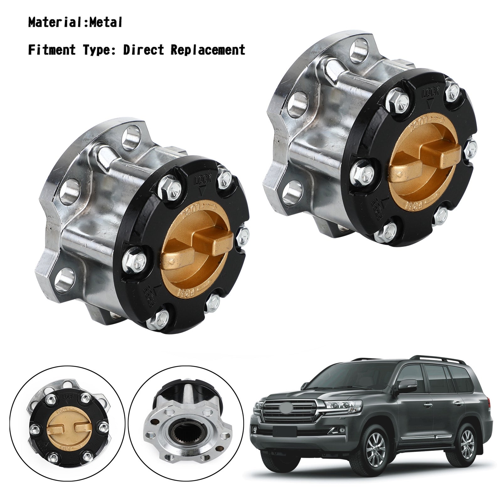 2x Free Wheel Hub 43530-60130 For Toyota Landcruiser 75 76 78 79 105 Series Generic