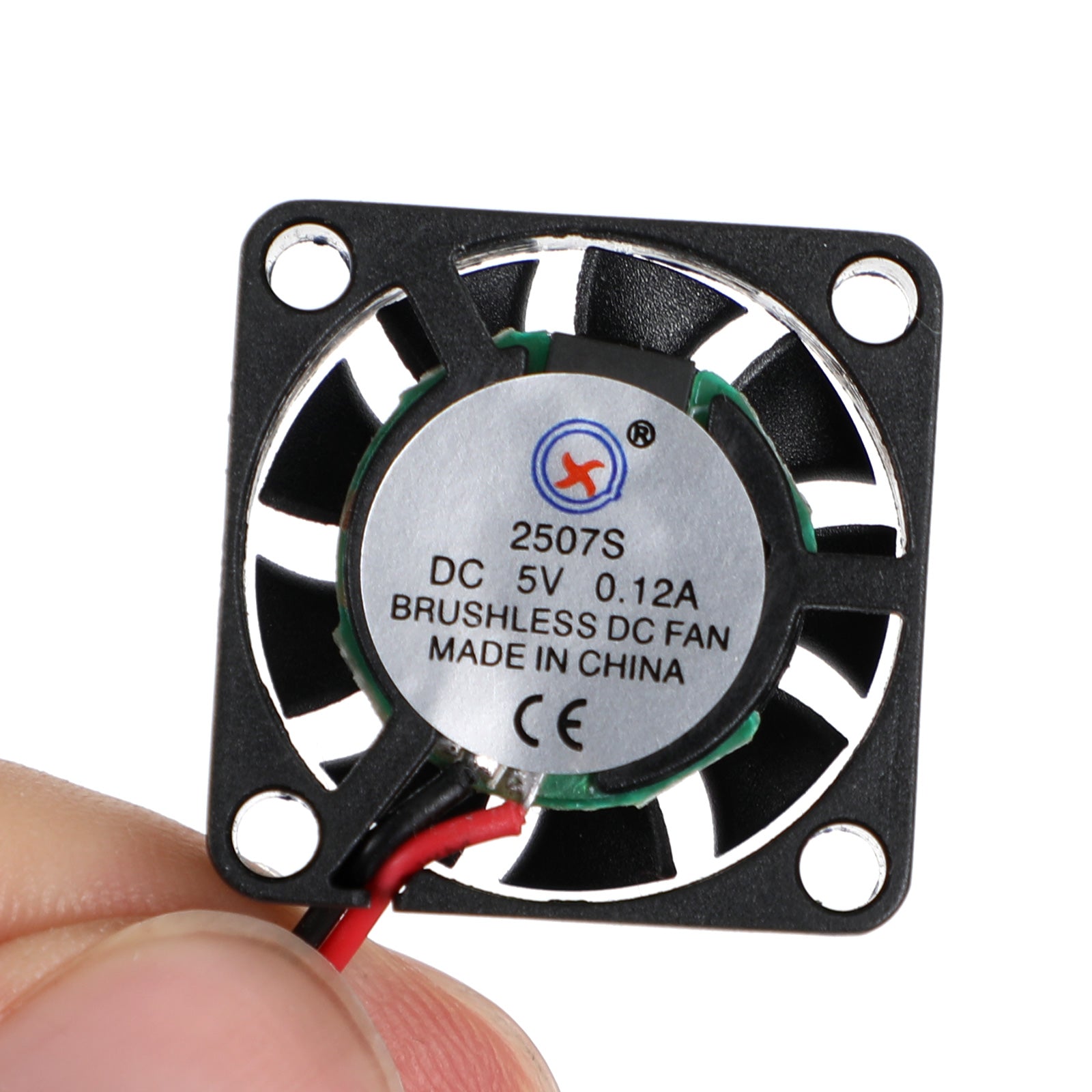 2 دبوس سلك بدون فرش DC مروحة تبريد منفاخ 5V 0.12A 2507S 25x25x7mm