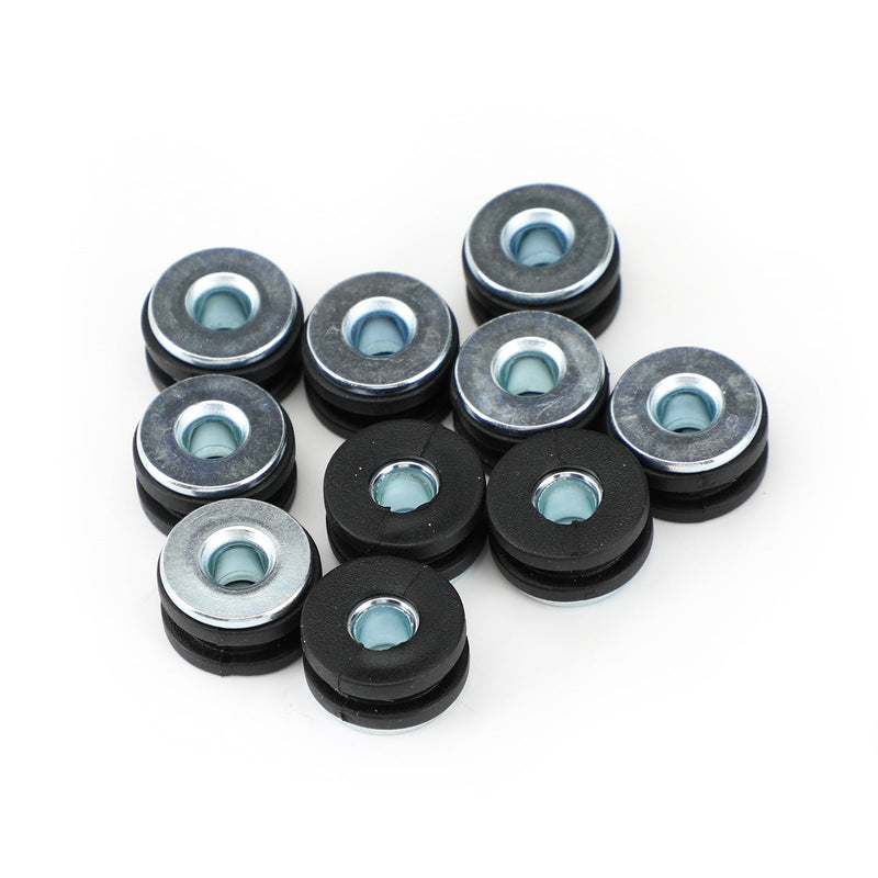 NEW 10Pcs M6 Motorcycle Side Panel Rubbers / Grommets Bolt Kit Fit for Kawasaki