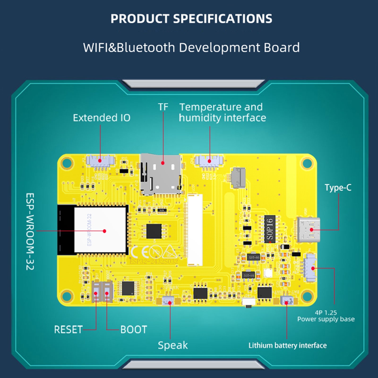 ESP32 Placa de desarrollo de pantalla táctil de 3,2 pulgadas WIFI Bluetooth IoT MCU pantalla LCD