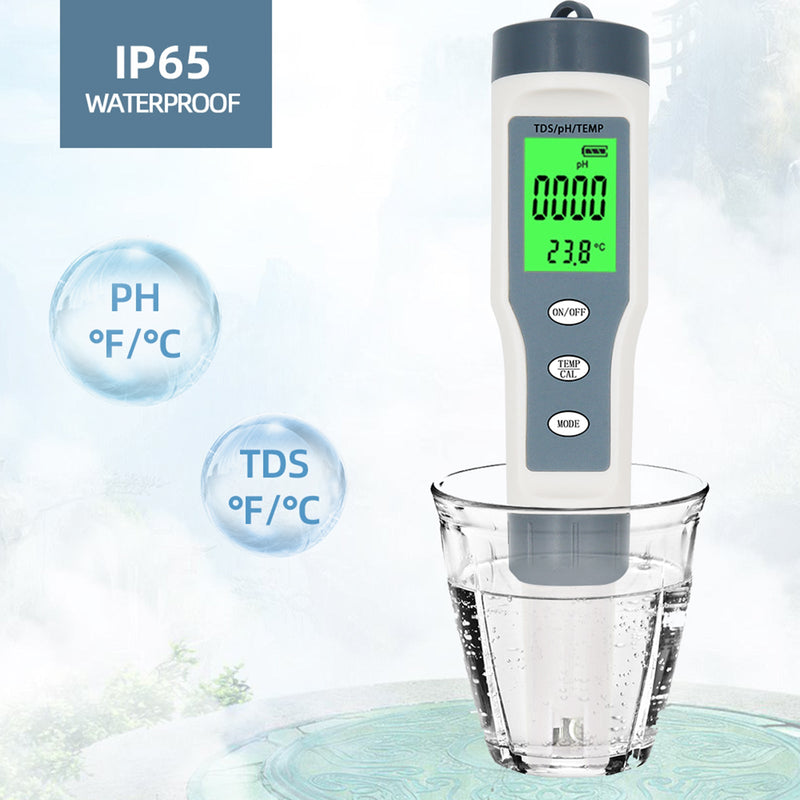 3 في 1 رقمي PH TDS TEMP مقاوم للماء جودة المياه متر فاحص اقلام الفحص أداة