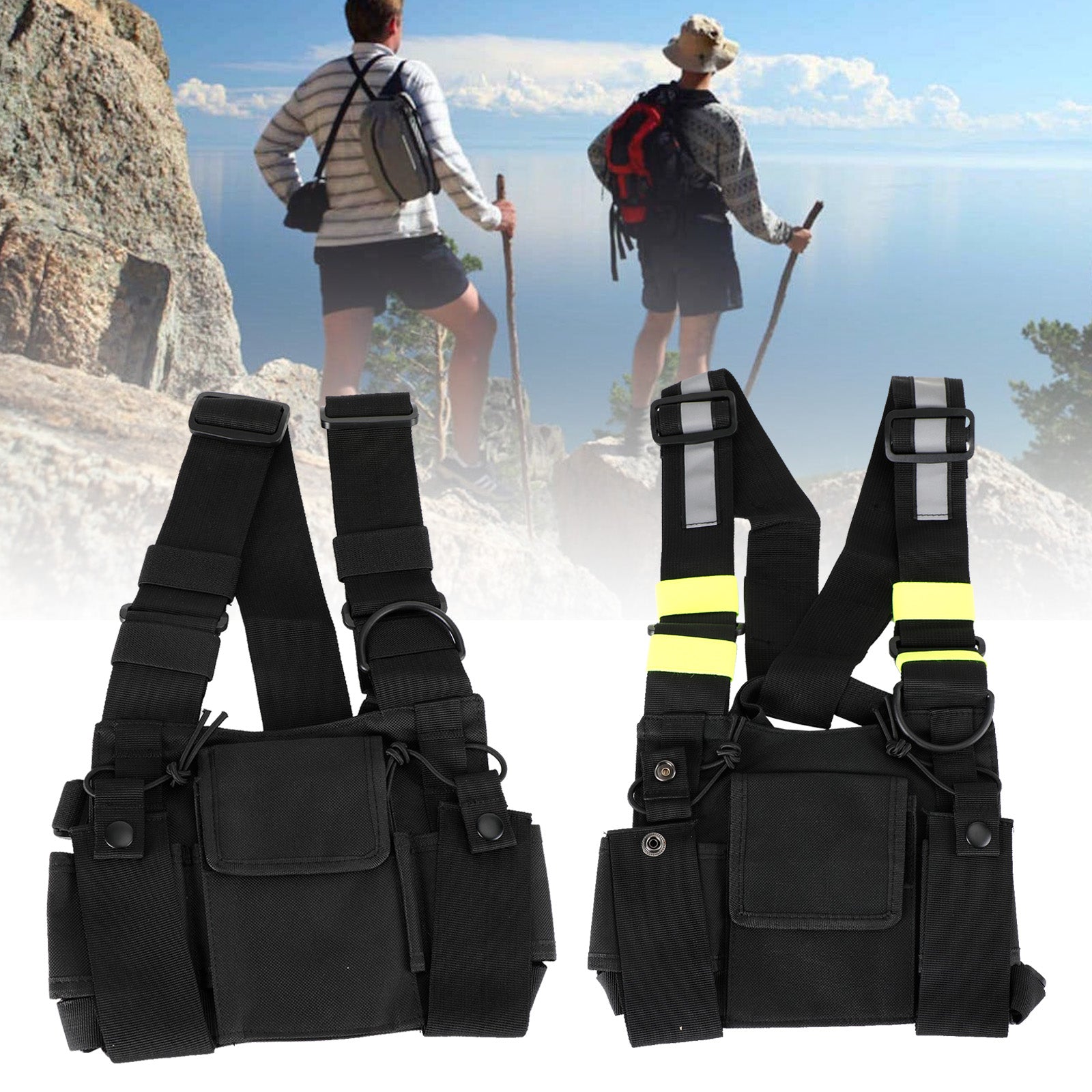 New Tactical Bilateral Chest Harness Bag for Field Operations Radio Universal