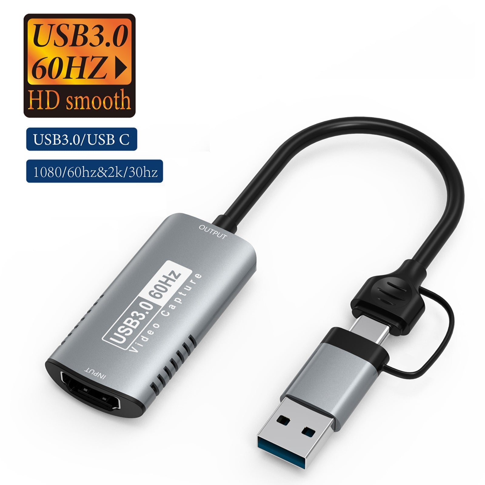 Tarjeta de captura de vídeo de alta definición 4K HDTV a transmisión en vivo de juegos USB3.0/Type-C