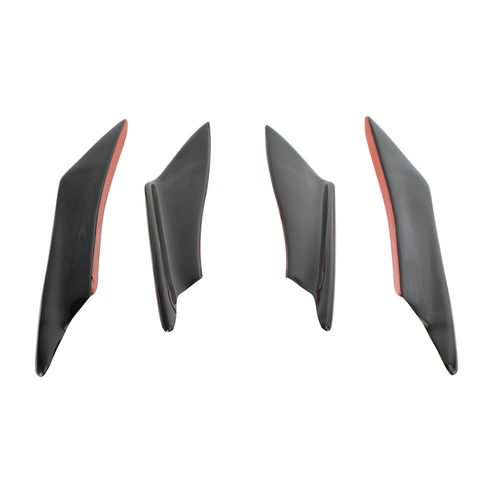 4pcs Universal Car Front Bumper Fins Body Splitter Spoiler Canards Gloss Black