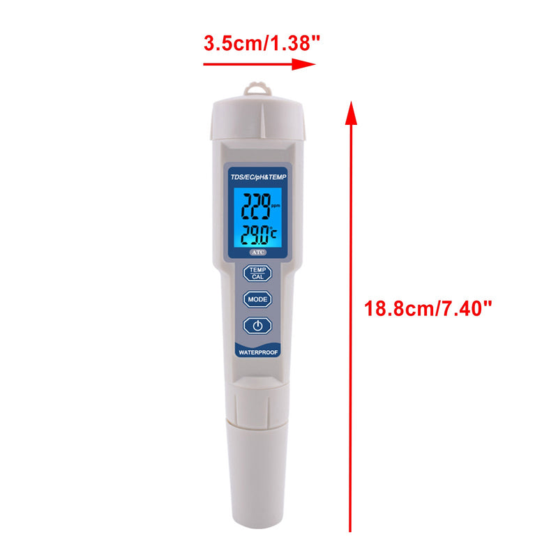 4 en 1 PH/TDS/EC/medidor de temperatura herramienta de prueba de Monitor de calidad de agua Digital