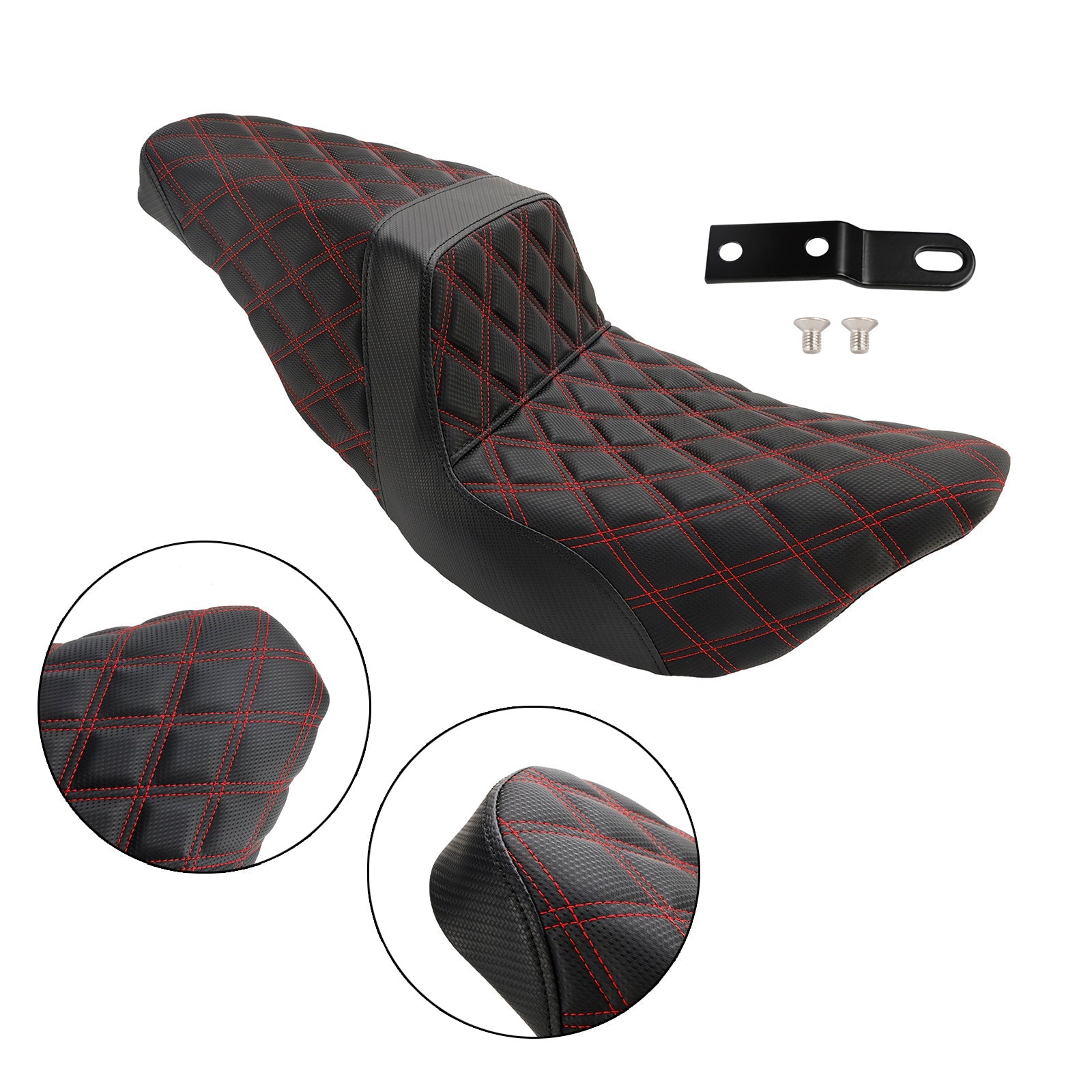 Cojín trasero delantero para asiento de pasajero, color rojo, apto para modelos FL Touring 2008-2023