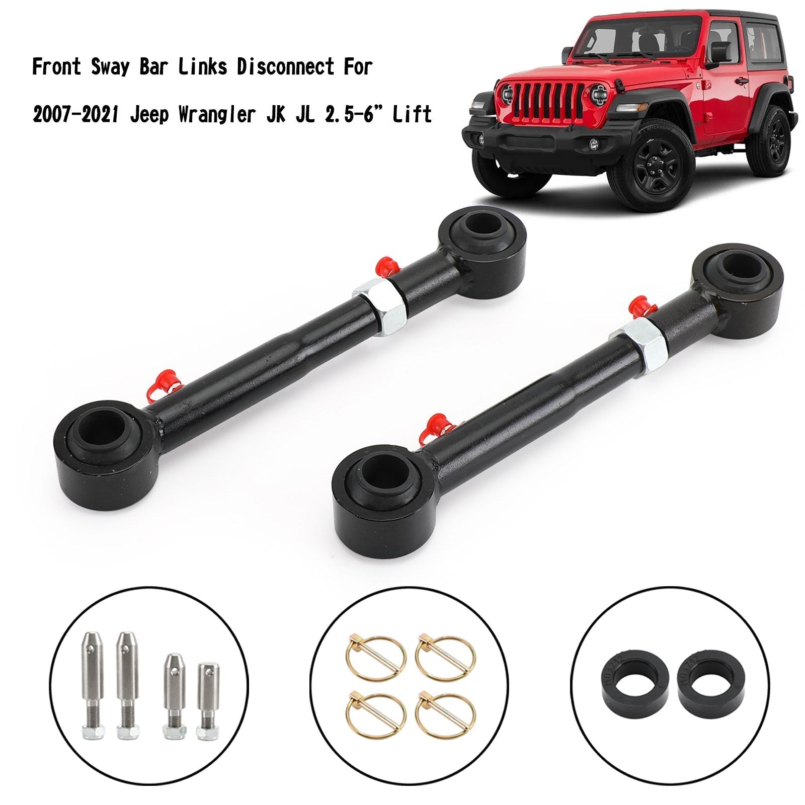 2007-2021 Jeep Wrangler JK JL 2.5-6???Lift Front Sway Bar Links Disconnect Generic