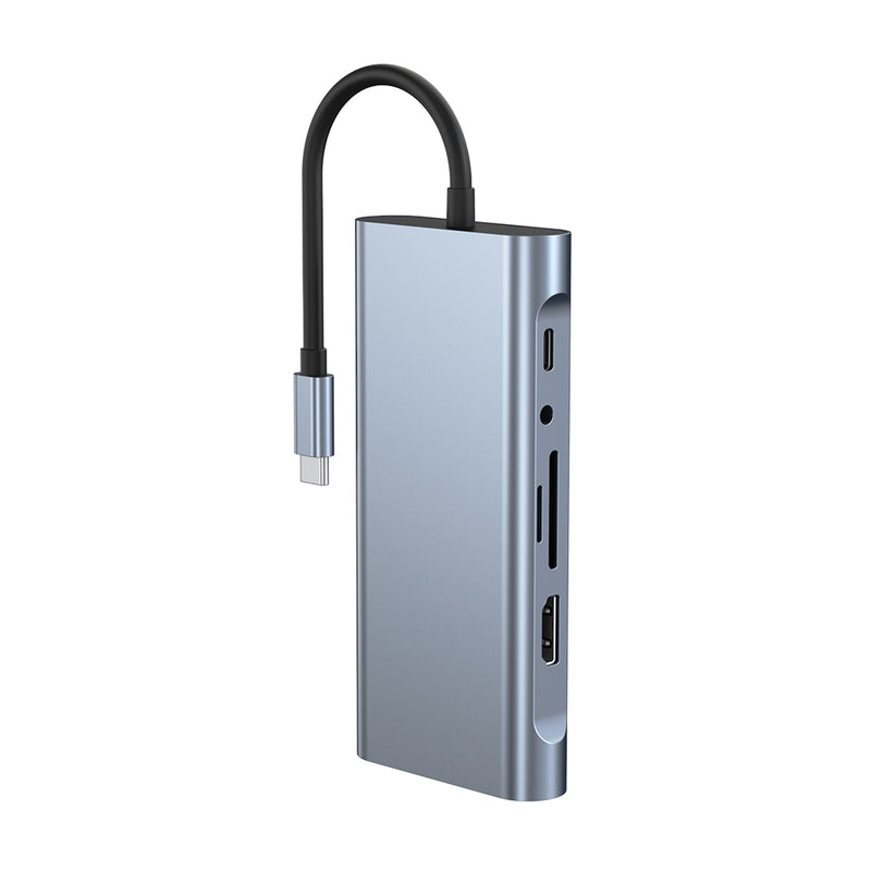 11 en 1 USB-C Tipo C Salida HD 4K USB 3.0 HD Adaptador HUB Base multifunción