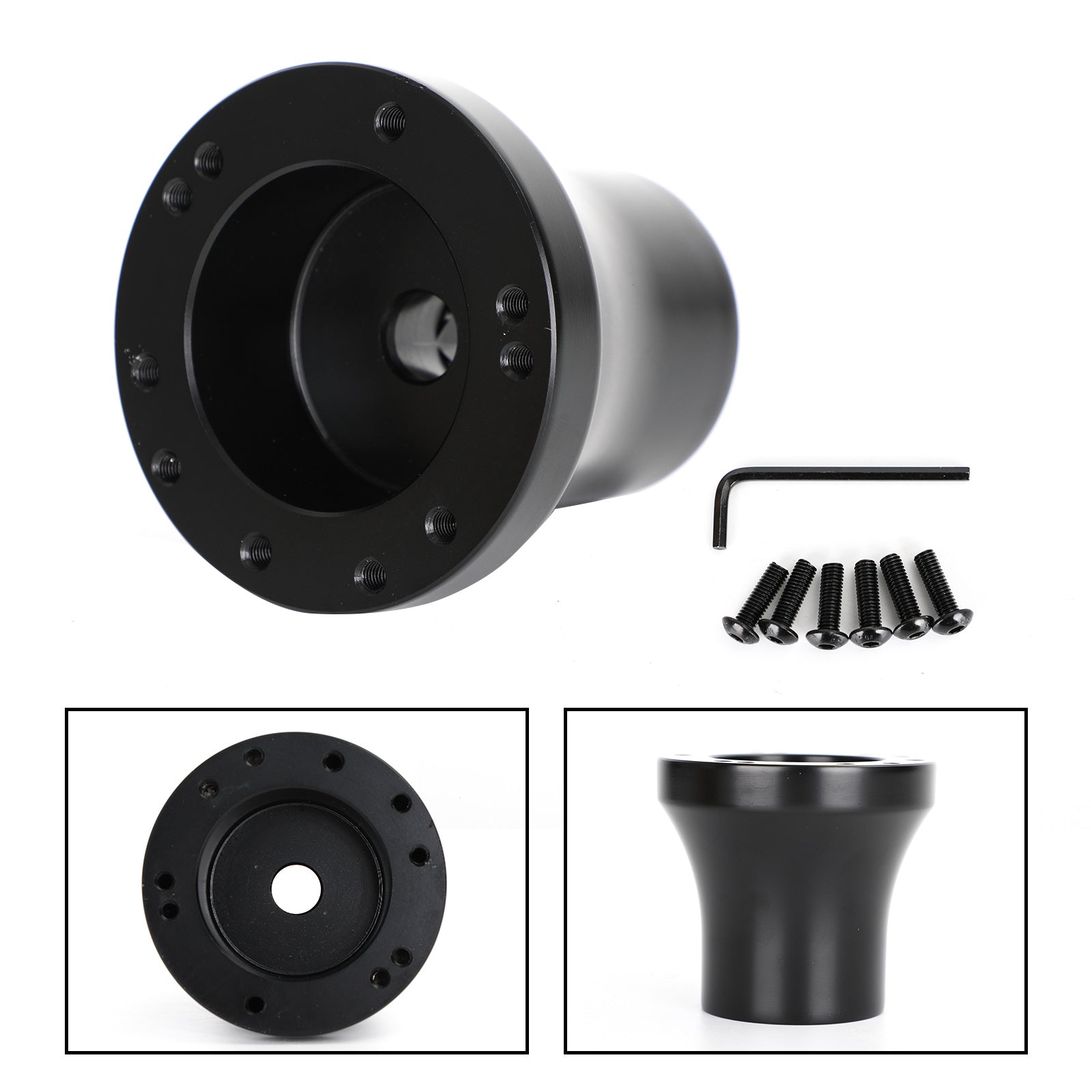 Golf Cart Aluminum Steering Wheel Adapter Hub fit for Club Car Precedent Black Generic