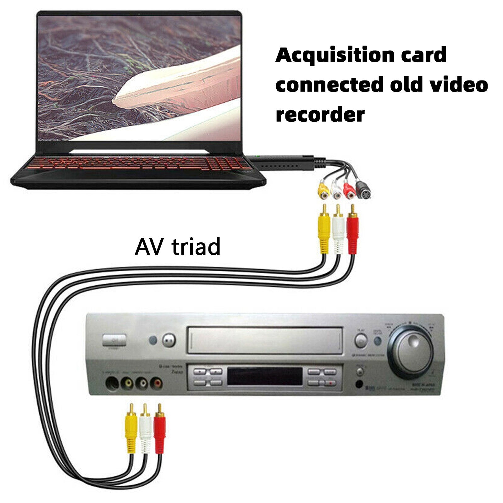 USB 2.0 Audio TV Video VHS a DVD VCR PC HDD Convertidor Adaptador Tarjeta de captura