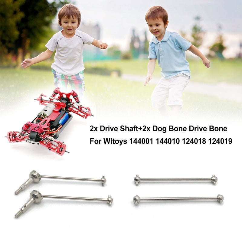 2x Drive Shaft+2x Dog Bone Drive Bone para Wltoys 144001 144010 124018 124019