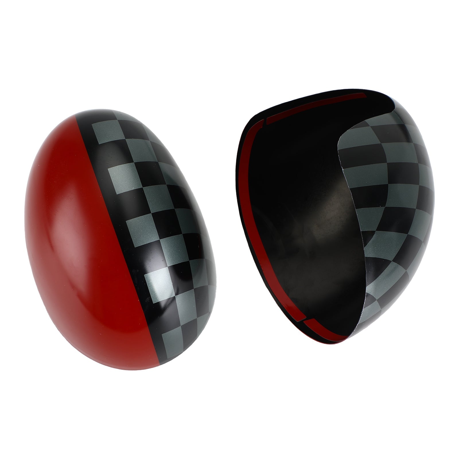 Black/Grey checkered Red Mirror Cover for MINI Cooper Hardtop F55 F56 Generic