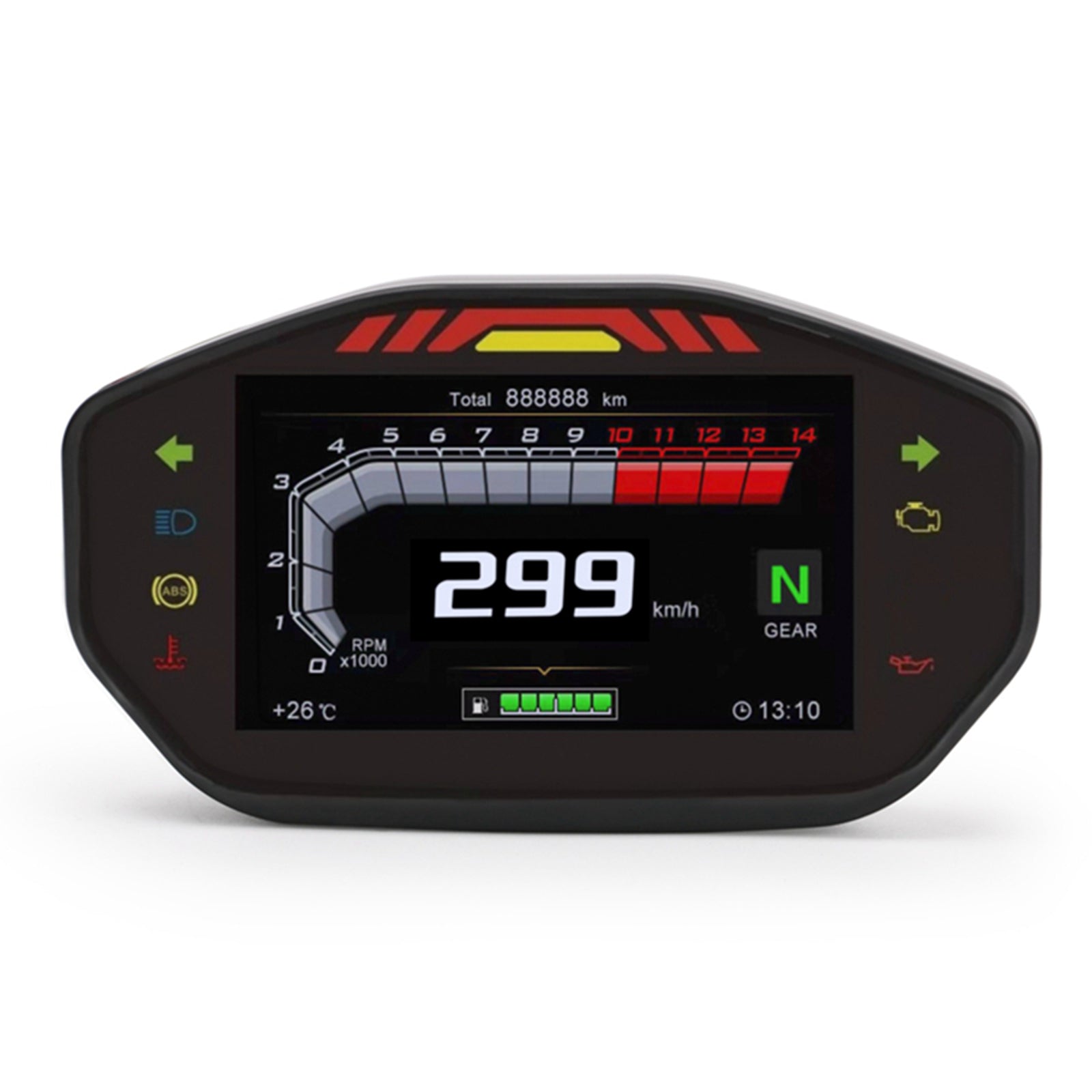 Universal Motorcycle Lcd Rpm Digital Display Odometer Speedometer Backlight Generic