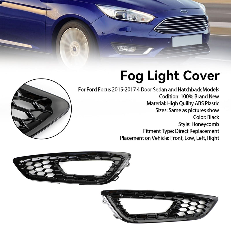 Ford Focus 2015-2017 par parachoques delantero luz antiniebla lámpara cubierta bisel parrilla
