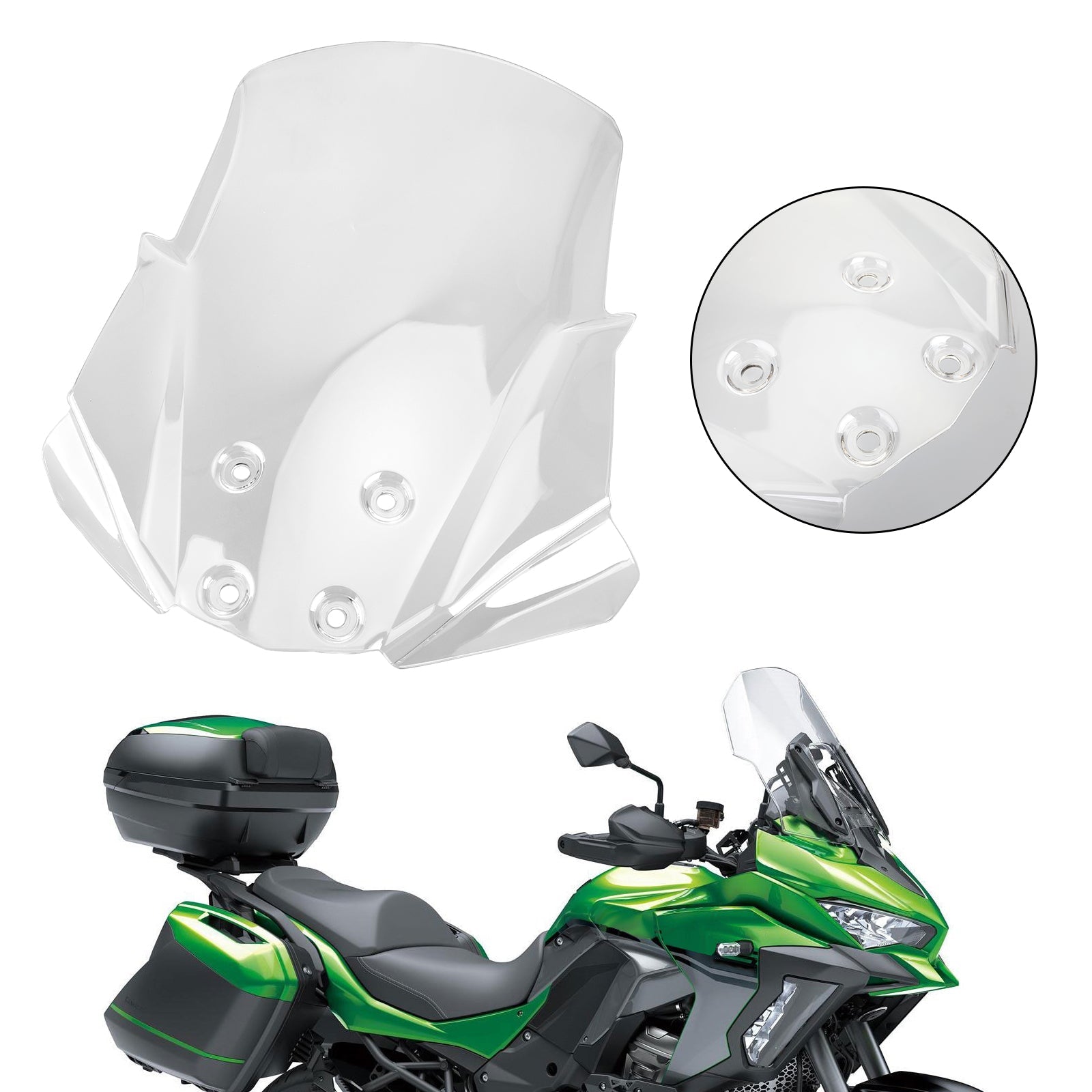 الزجاج الأمامي لسيارة Kawasaki Versys-X300 2017-2019 رمادي Generic