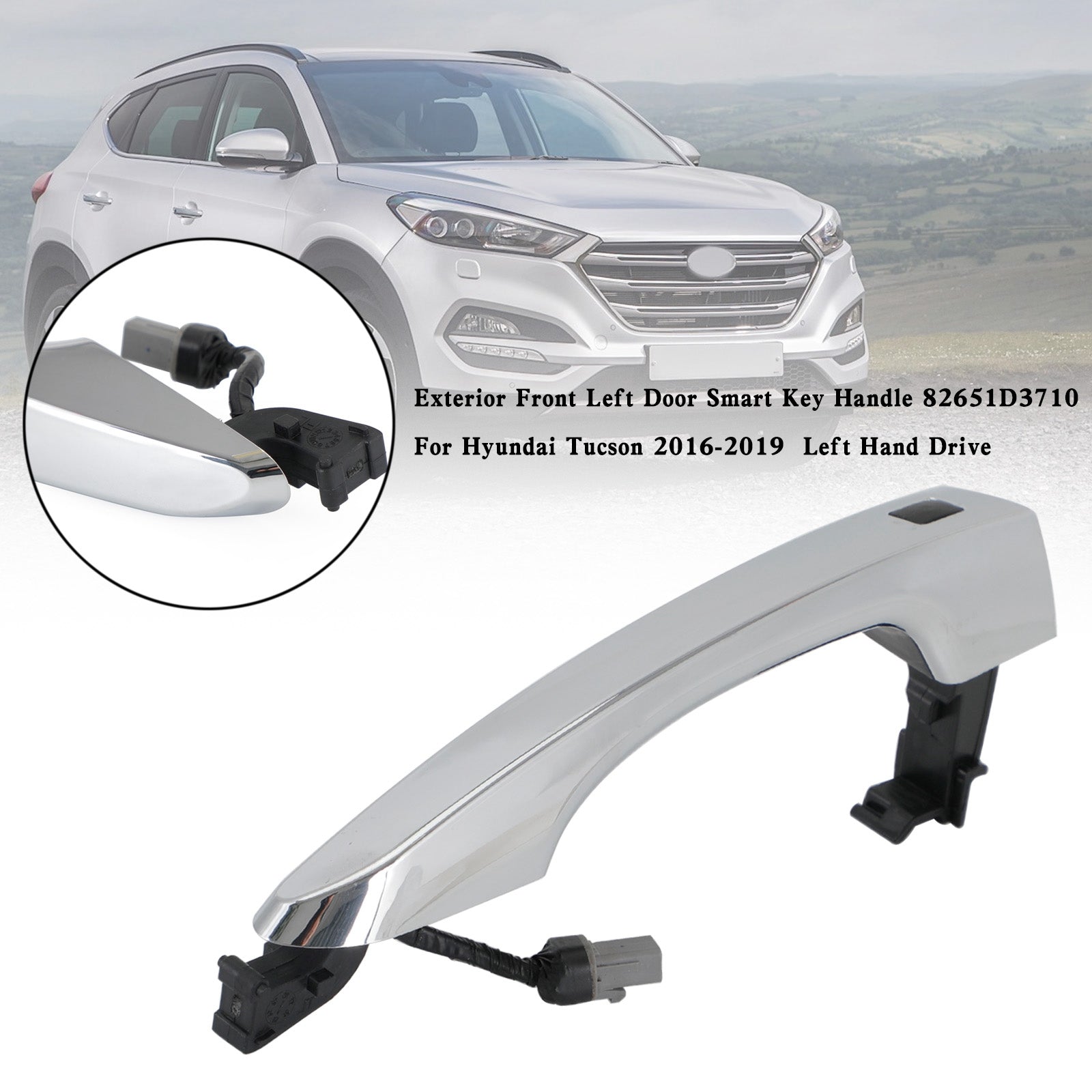 Exterior Front Left Door Smart Key Handle 82651D3710 For Hyundai Tucson 16-2019