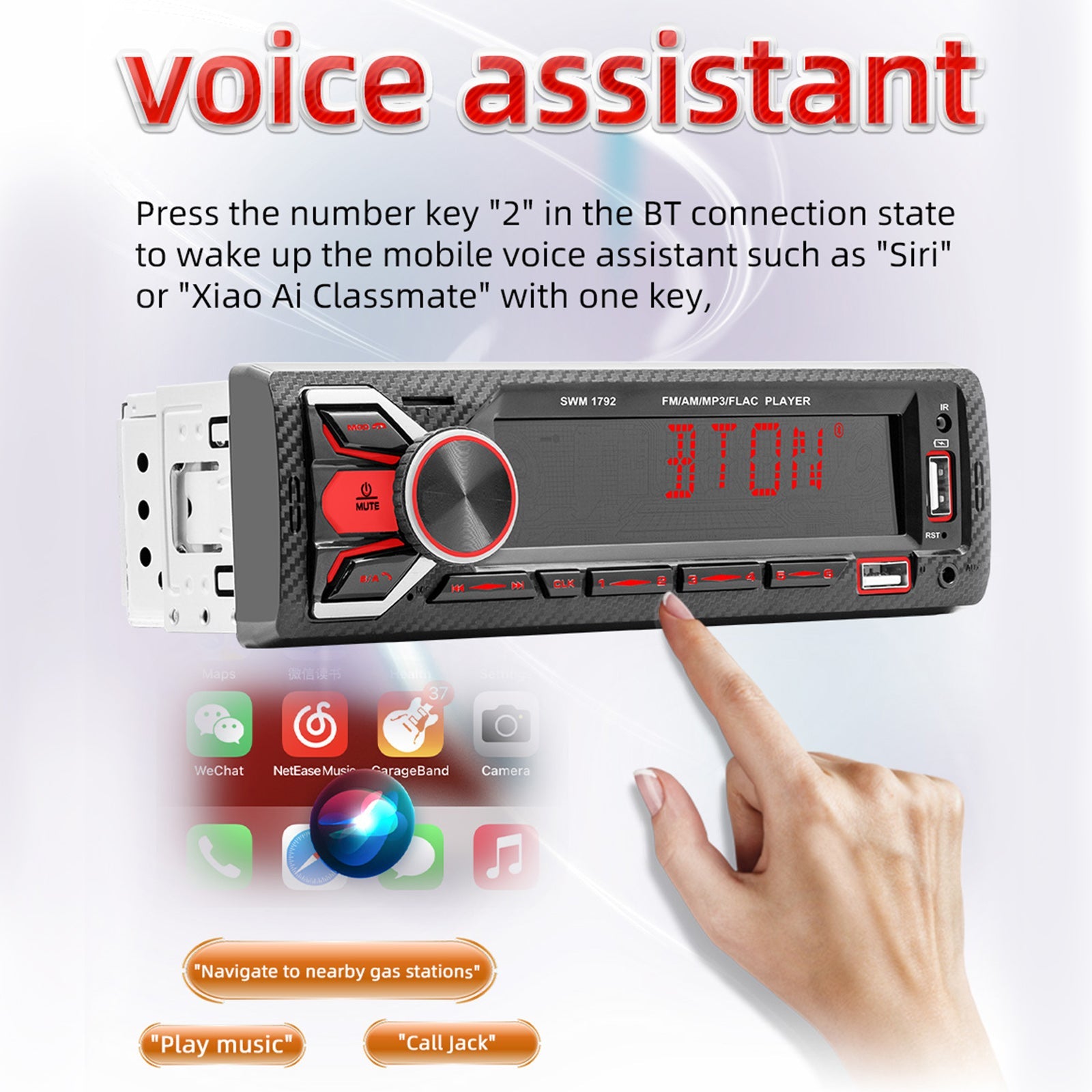 Dual Bluetooth Car Single-spindle Radio Colorful Music USB Card Car MP3 Player