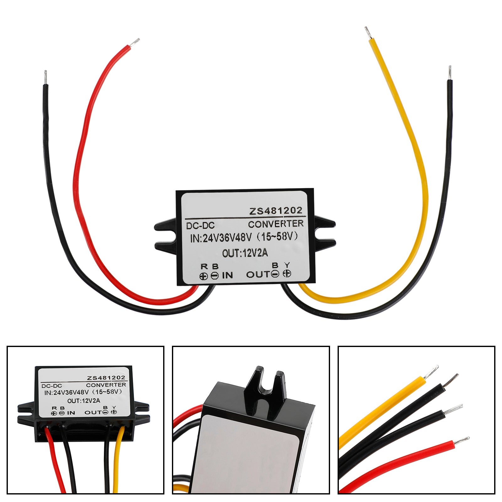 Convertidor DC-DC a prueba de agua 24V 36V 48V Reducir al módulo de fuente de alimentación de 12V