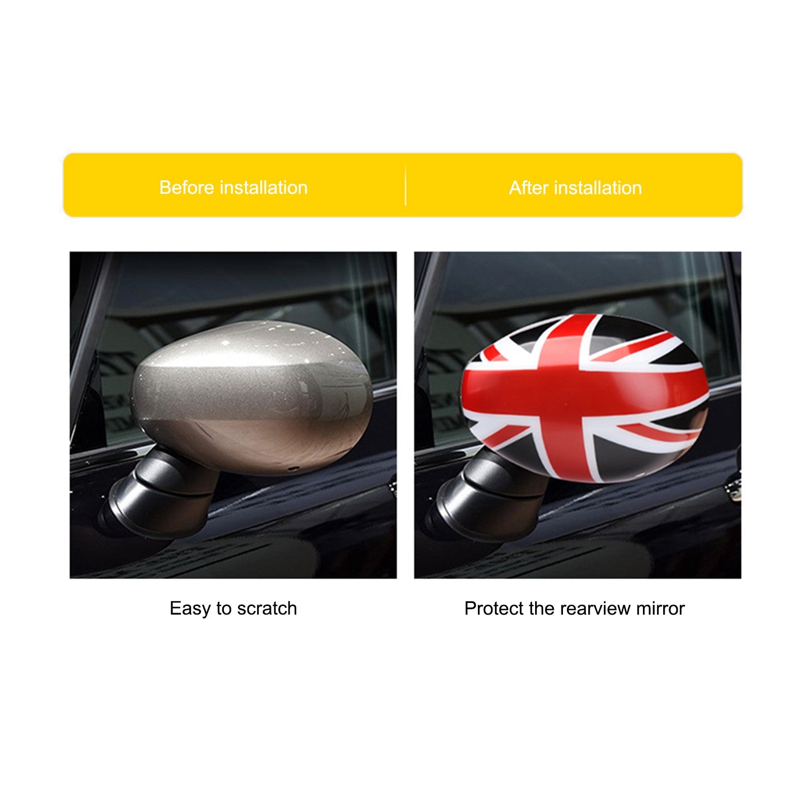 2019-2021 MINI Cooper F54 F55 F56 F57 F60 Union Jack UK Flag Mirror Covers for Black/Red Generic