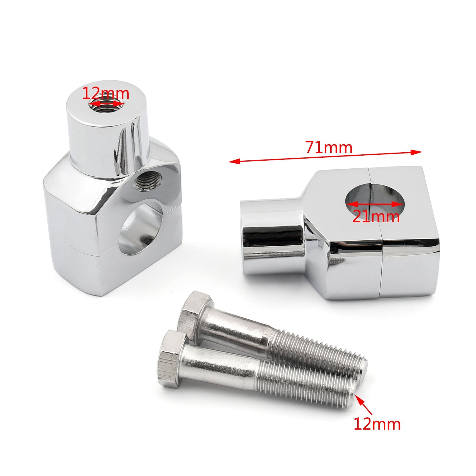 7/8??2mm Motor Aluminium Handle Bar Mount Risers Clamp For ATV Quad Dirt Chrome Generic