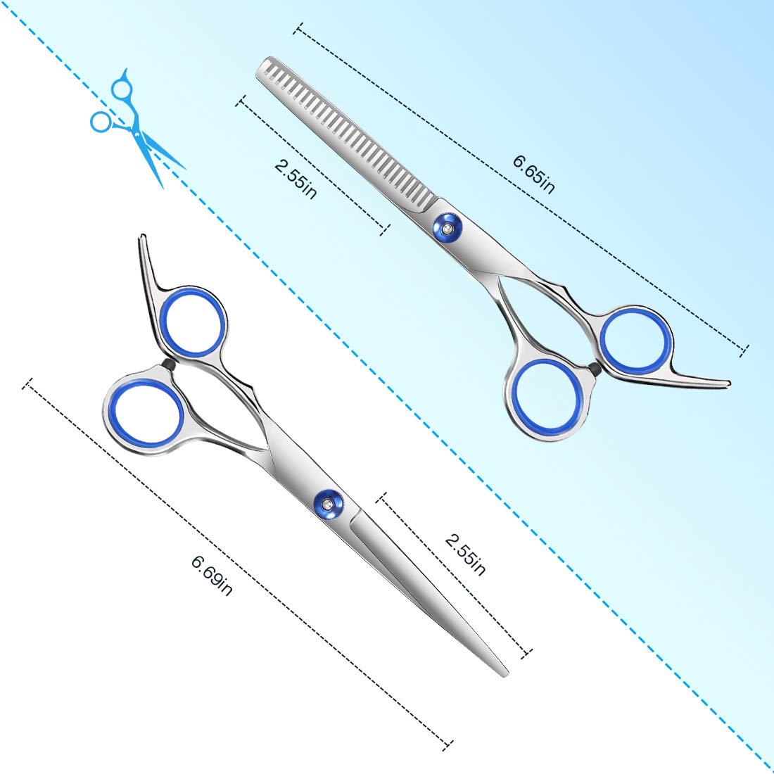 Professional Barber Salon Hairdressing Hair Cutting Thinning Scissors Shears Set