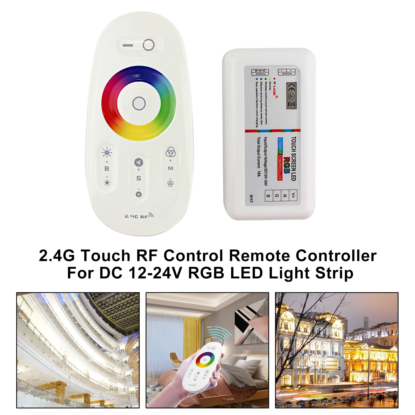 2.4G Touch RF Control Remote Controller For DC 12-24V RGB LED Light Strip