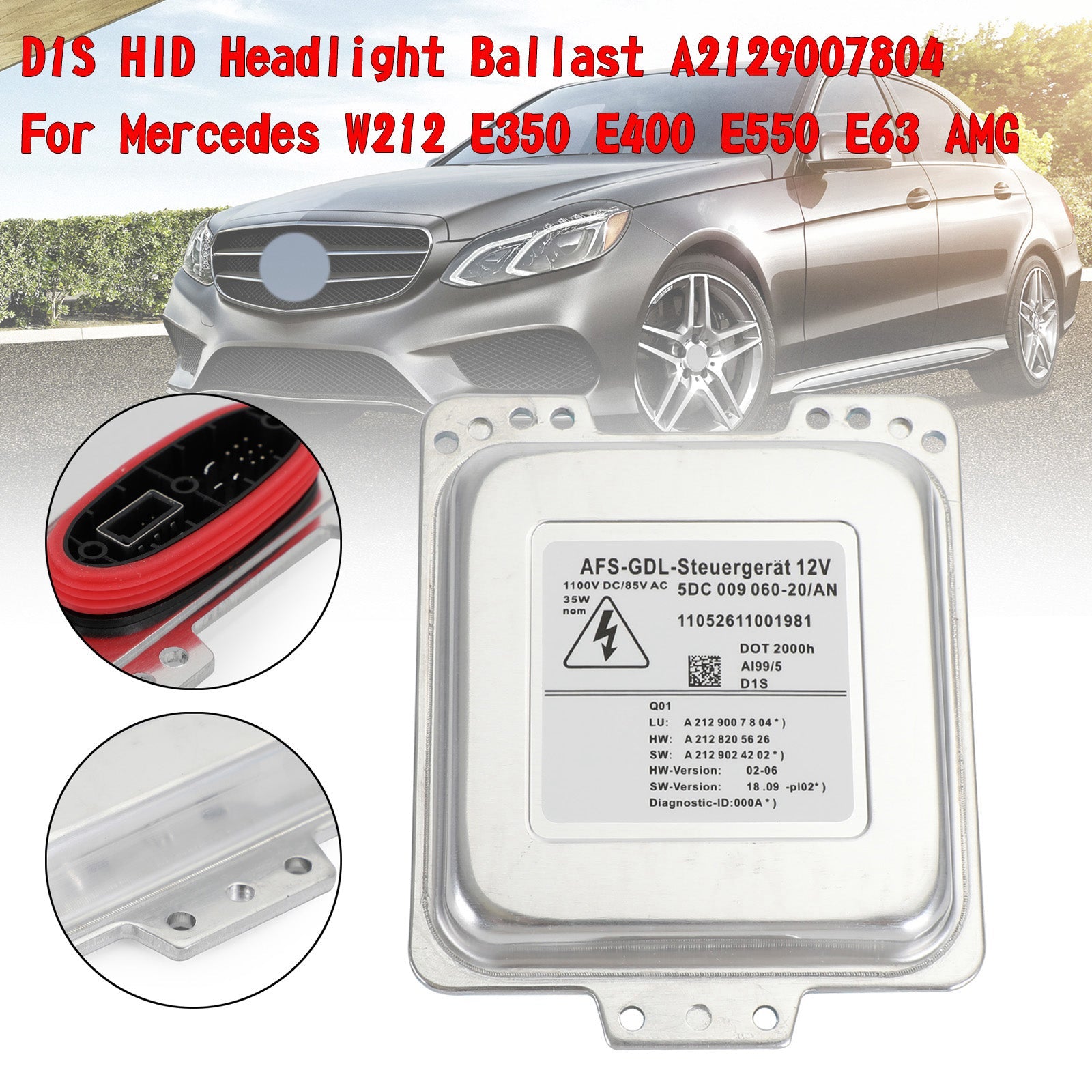 D1S HID المصباح الصابورة A2129007804 لمرسيدس W212 E350 E400 E550 E63 AMG عام