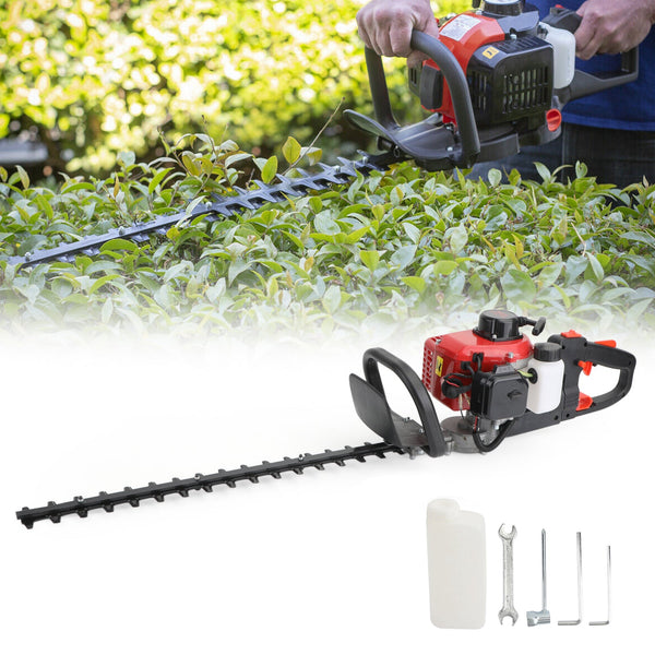 26cc Gas 24" Double Sided Blade Hedge Trimmer Recoil Gasoline Trim Blade