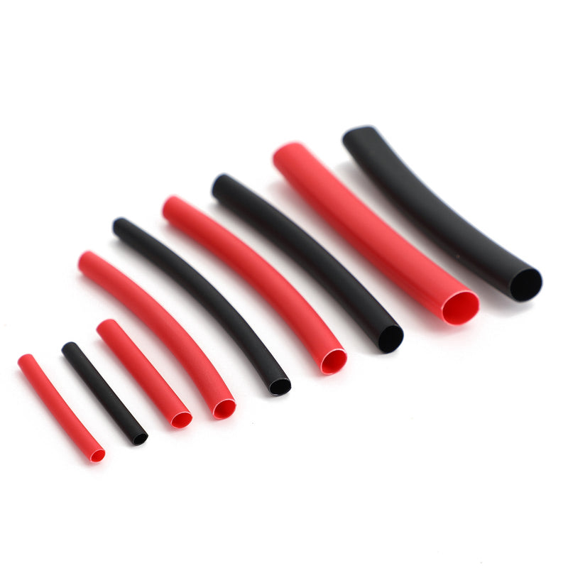300 piezas 3:1 tubo termorretráctil adhesivo de doble pared 10 tamaños 2 colores Kit negro rojo