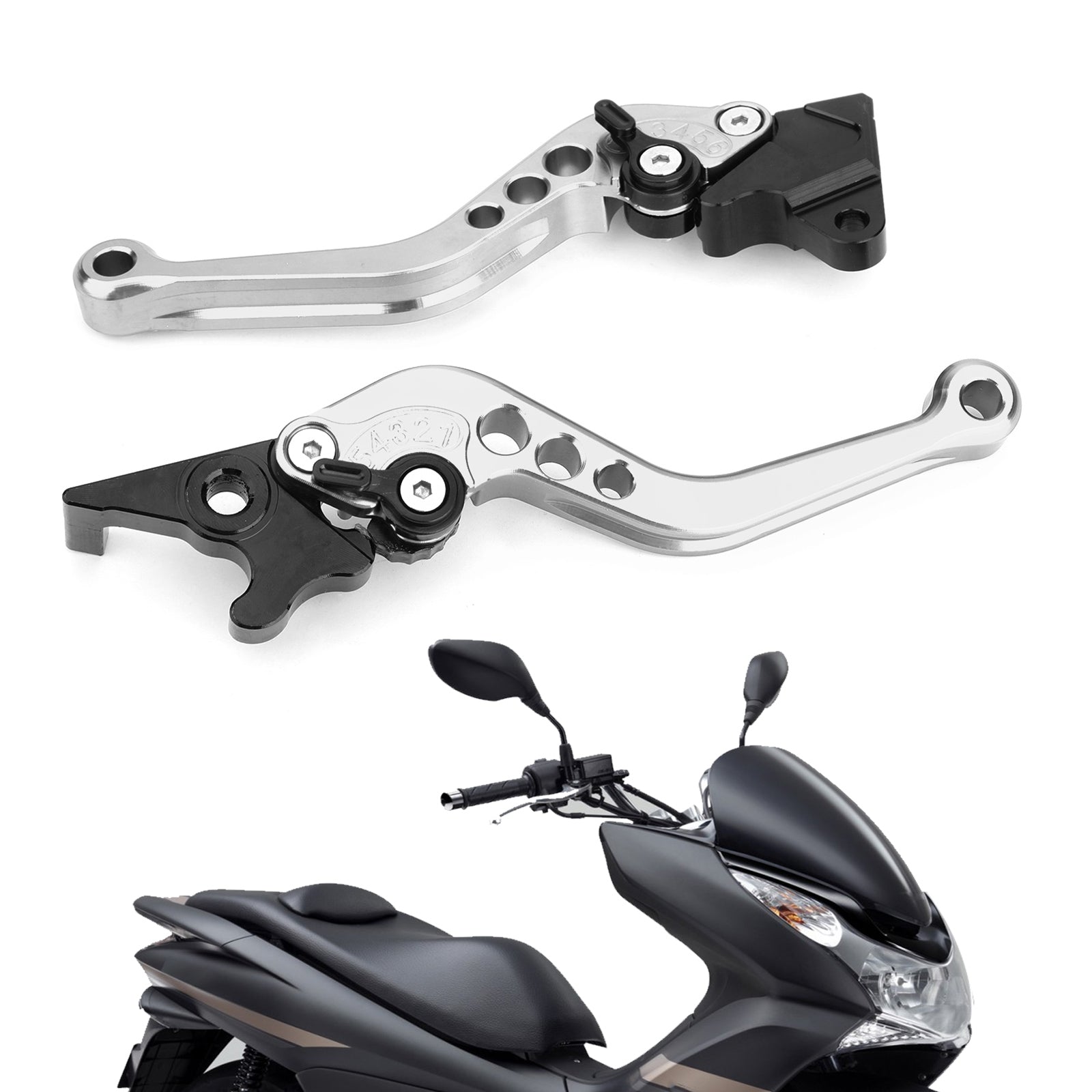 Brake Clutch Levers For HONDA PCX 125 Silver Generic