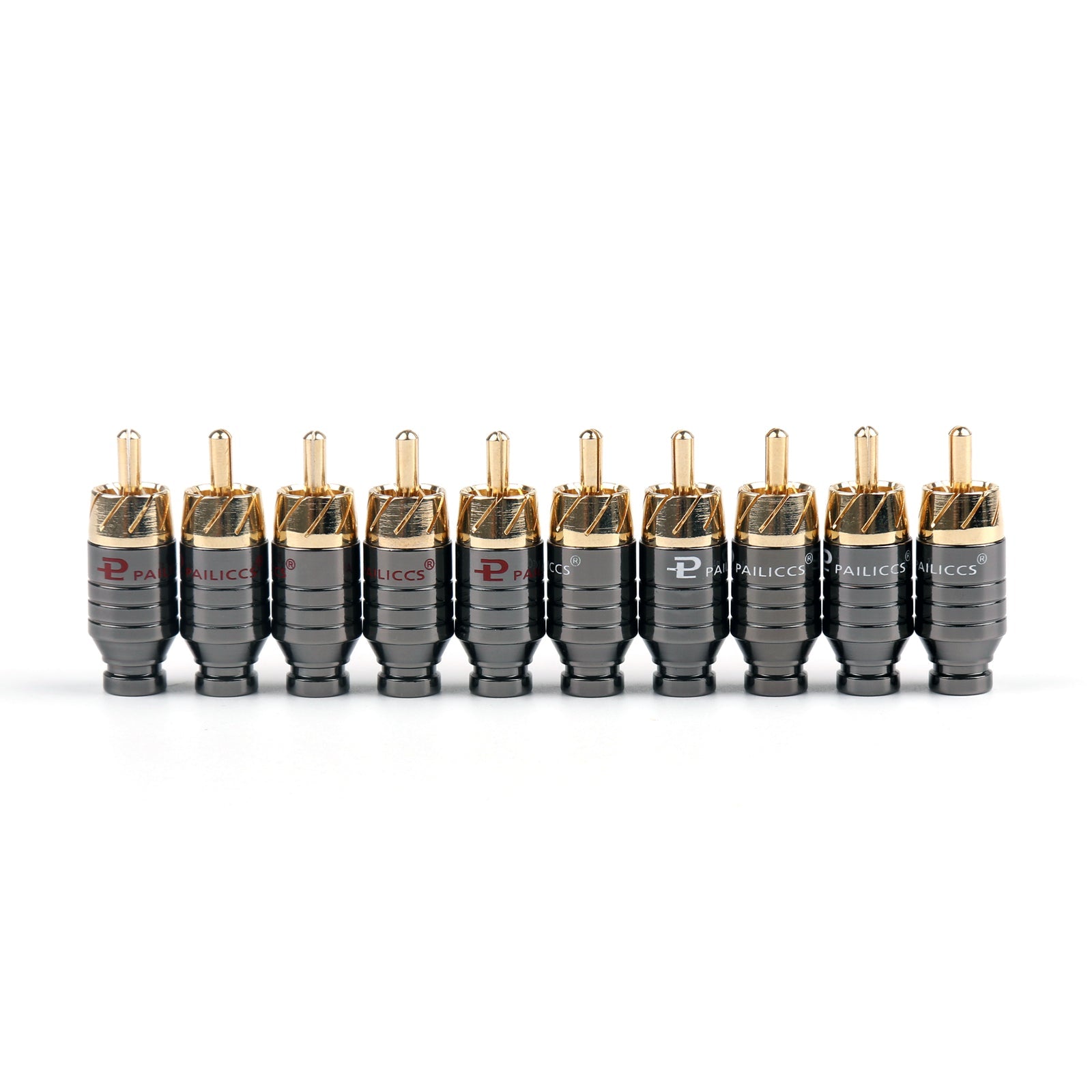 10 Pcs Brass Gold Plated RCA Male Plug Adapter Connector soldering