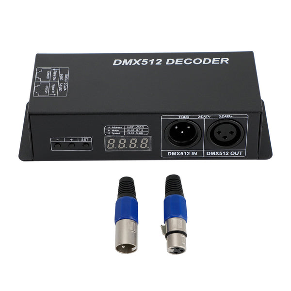 LED RGBW DMX 512 Controlador Decodificador Dimmer 4 Canales 16A 4x4A Raya de luz