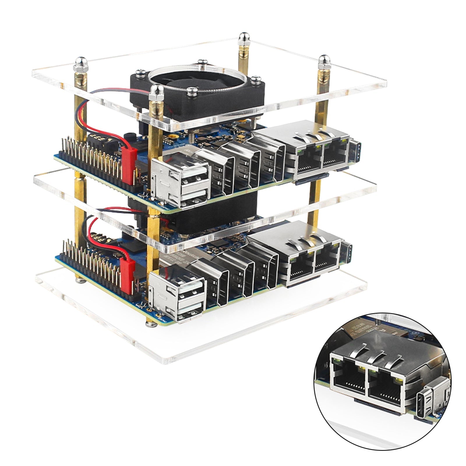 Orange Pi 5 Plus Orangepi Protective Shell Two-Layer Cluster Acrylic Shell