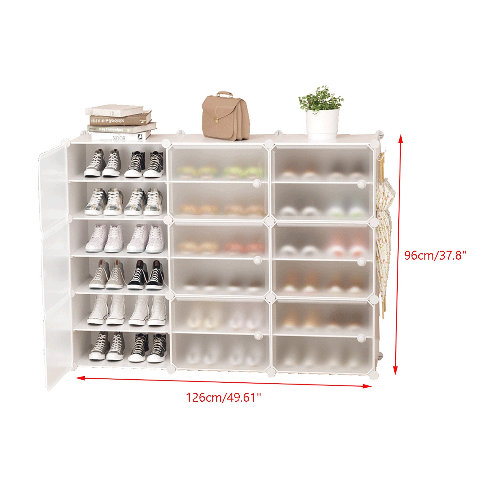 24-48 Pair Stackable Shoe Storage Cabinet Drawer Box Plastic Frame