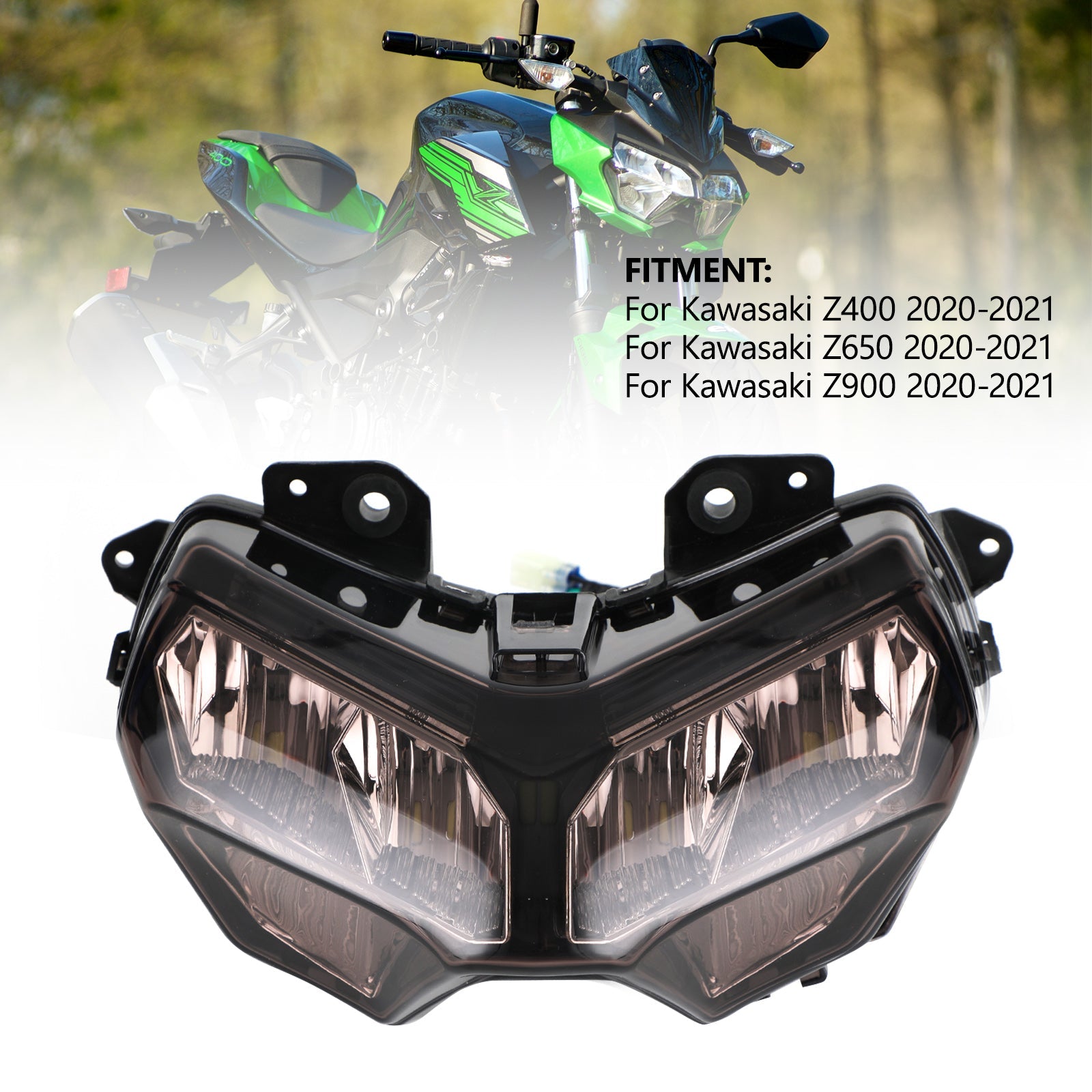 Headlight Guard Protector Cover Haddlamp Kit For Kawasaki Z400 650 900 20-22 Smoke Generic