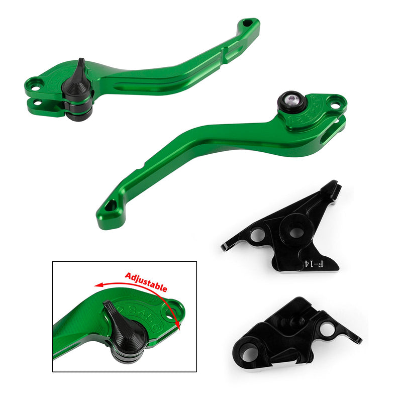 Palanca de freno de embrague corto CNC Kawasaki ZZR600 ZXR400 Z750S ZX9R ER-5