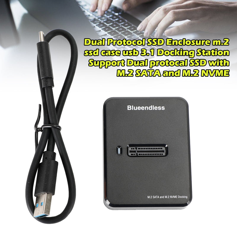 تدعم محطة الإرساء USB3.1 SSD ثنائي البروتوكول مع M.2 SATA وM.2 NVME
