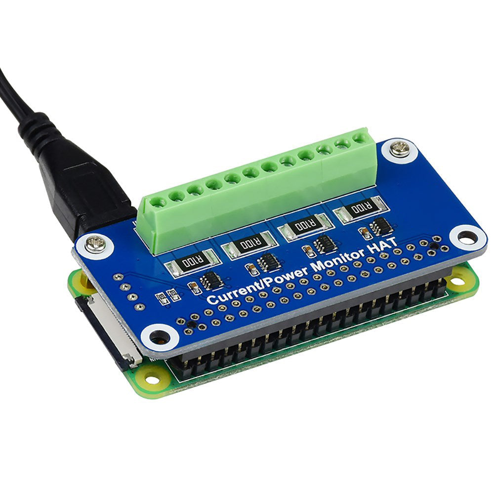 Current/Voltage/Power Monitor HAT Fit for Raspberry With Pi I2C/SMBus Interface