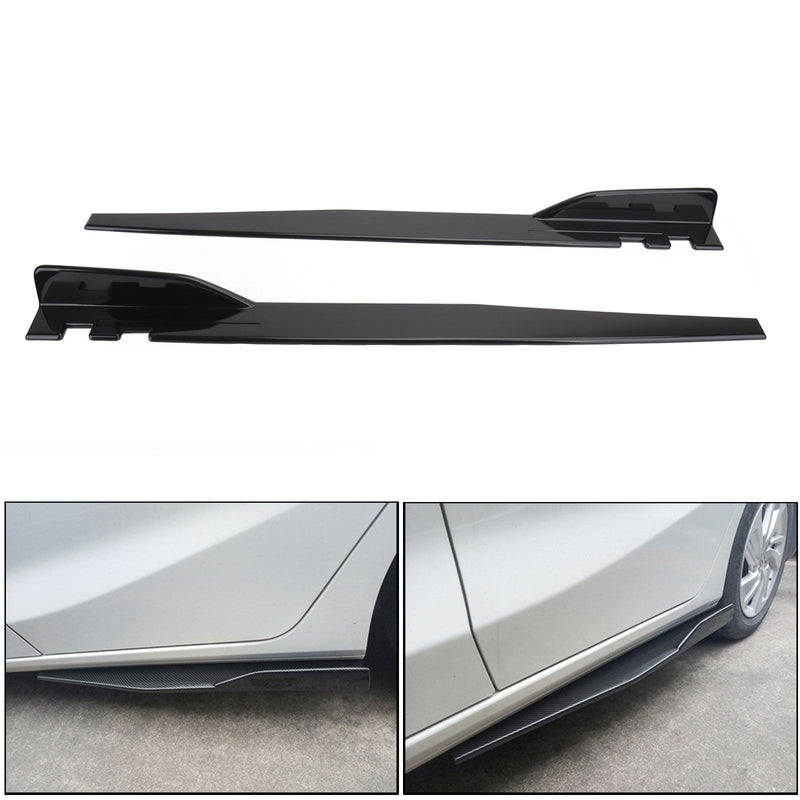 Pair 120cm Car Gloss Black Side Skirts Rocker Splitters Diffuser Winglet Wings Generic