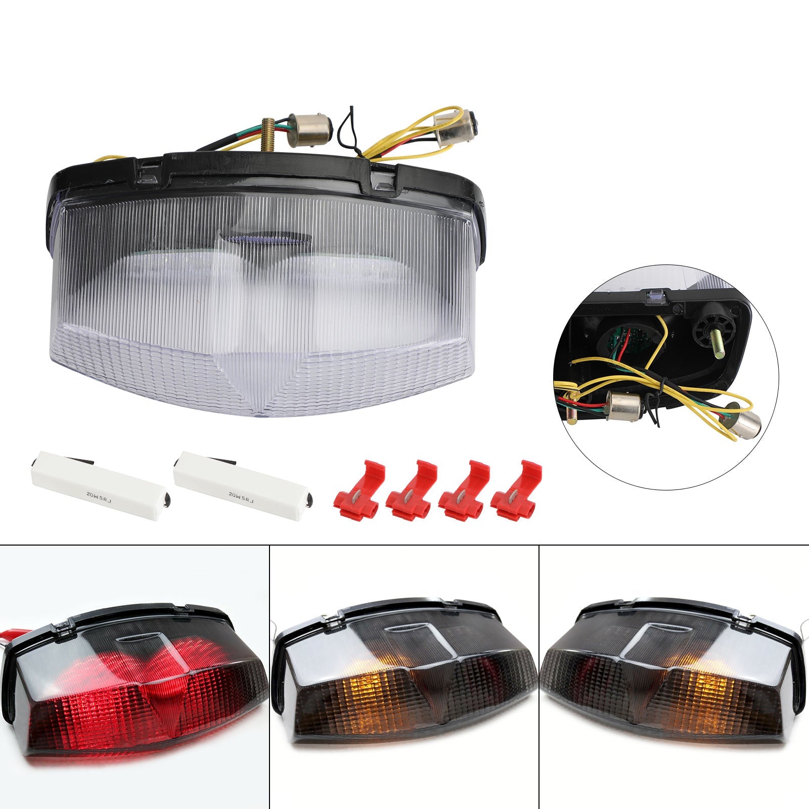 LED Integrated Tail Light Int Turn Signals KAWASAKI Ninja 500 R ZX-7R ZX 750 Generic