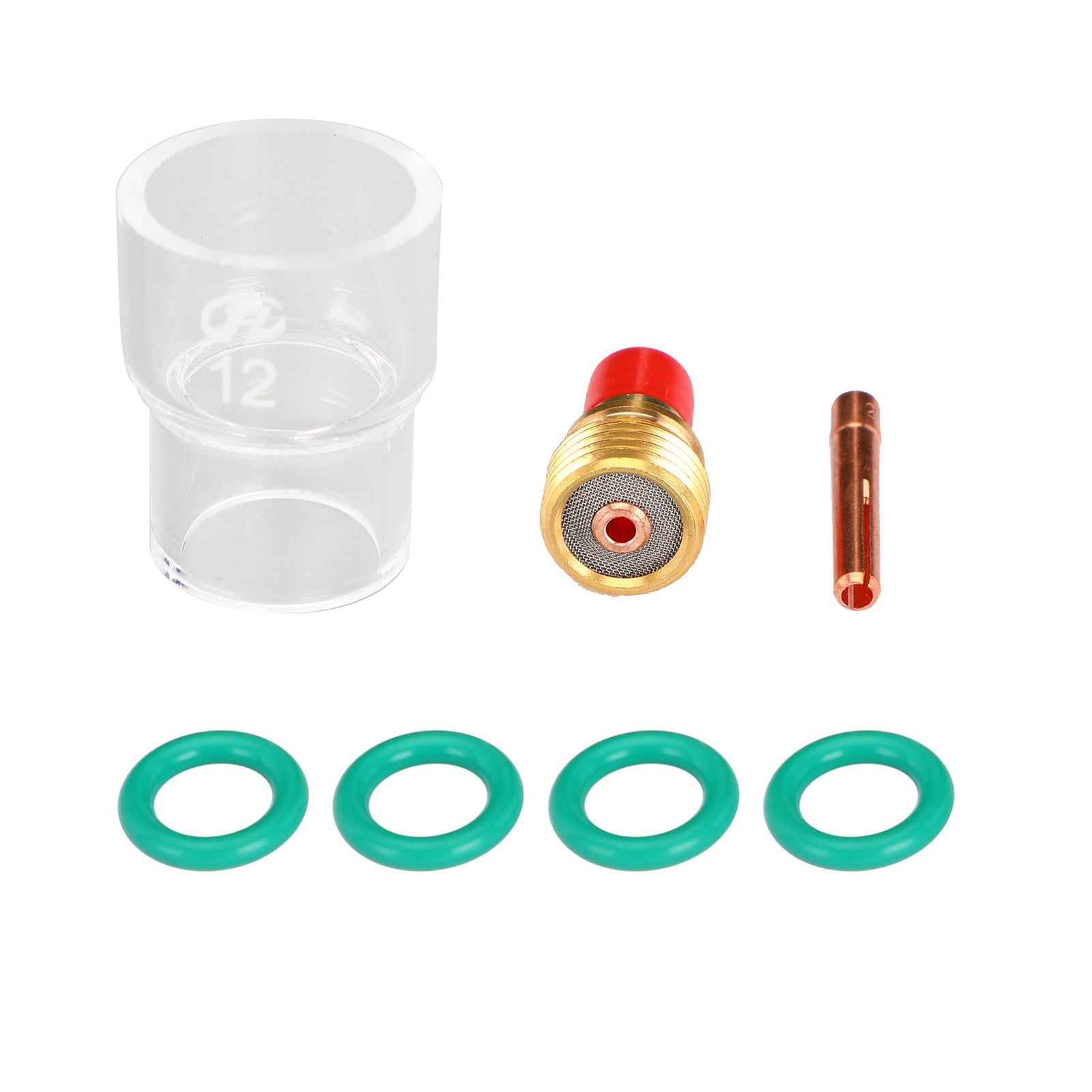 7 Uds soplete de soldadura TIG Stubby Gas Lens Pyrex Glass Cup Kit para WP-9/20/25