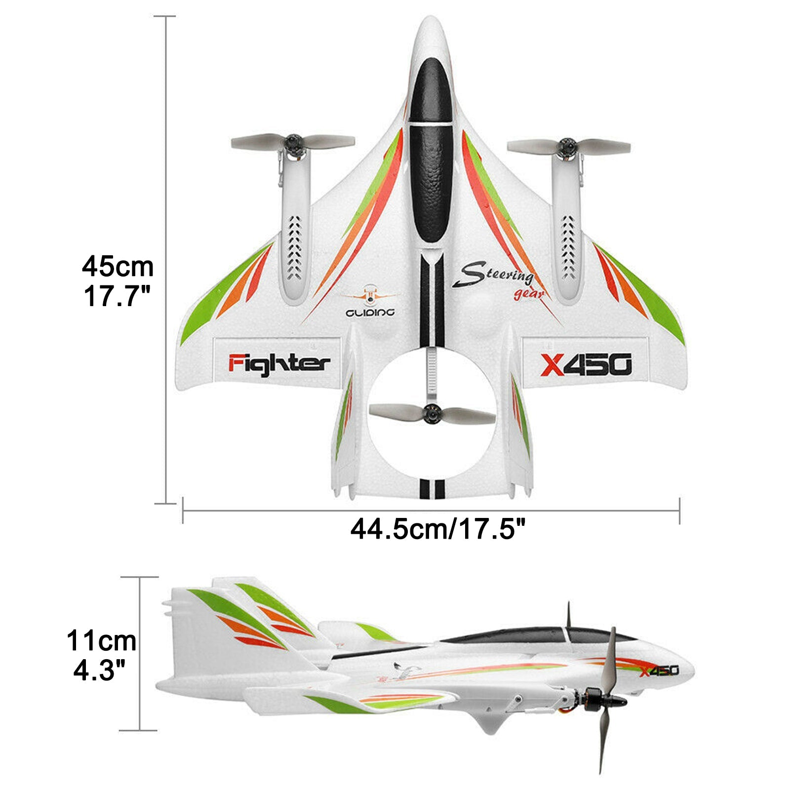 WLtoys XK X450 RC Avión Sin Escobillas 2.4G 6CH 3D/6G LED Ala Fija RTF