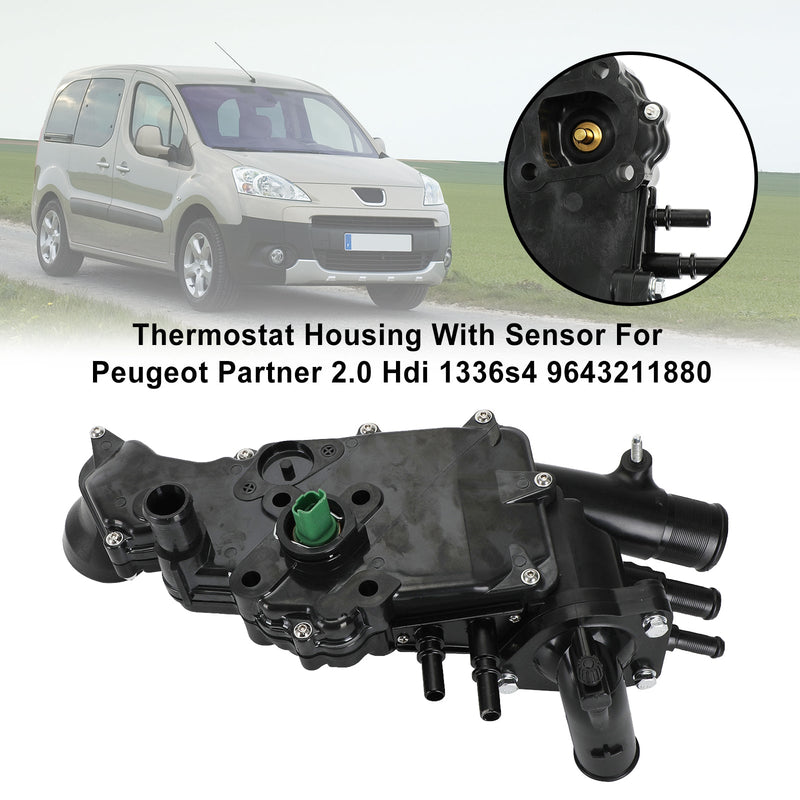 Caja Termostato Con Sensor Para Peugeot Partner 2.0 Hdi 1336s4 9643211880 Genérico