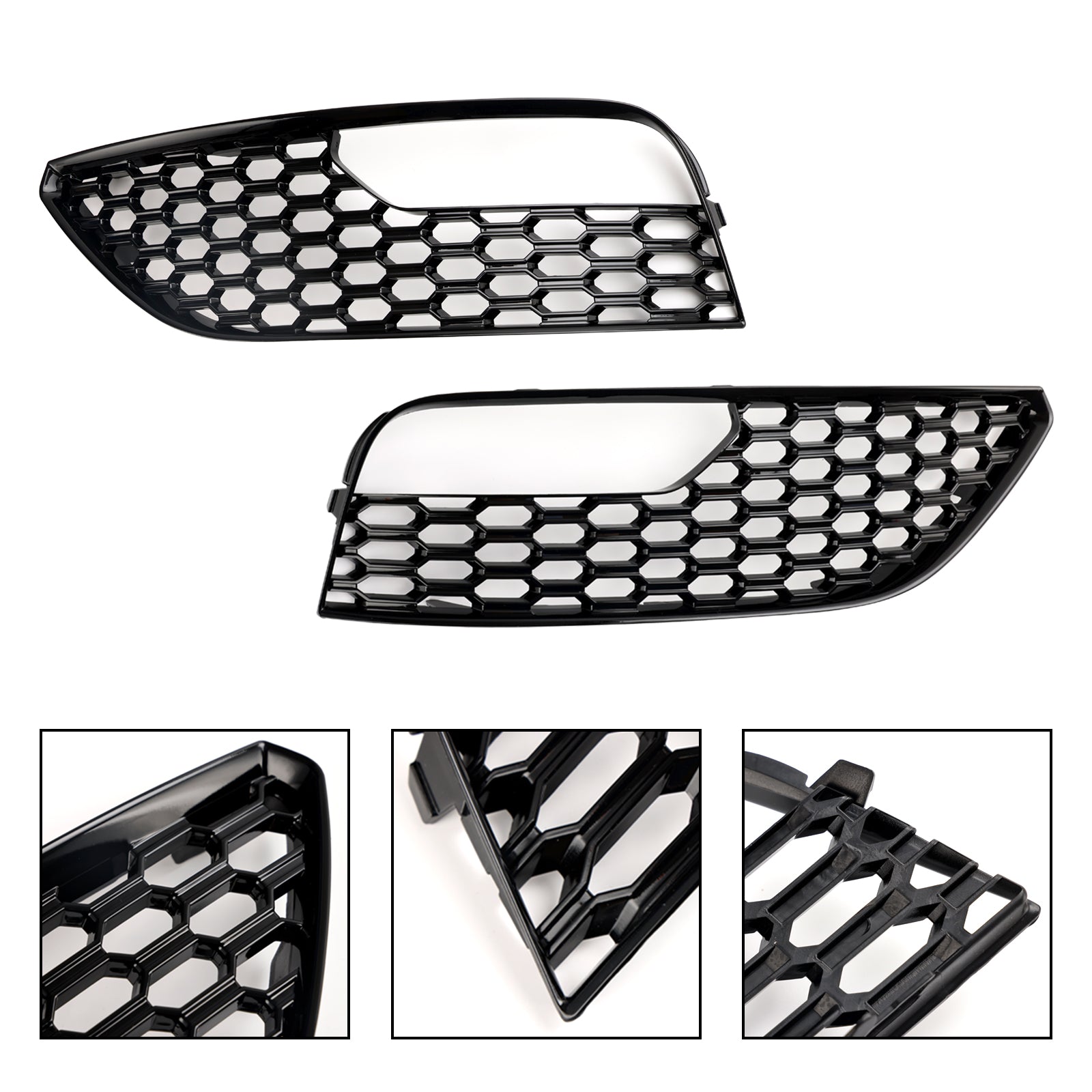 Audi A3 2012-2016 Mesh 2PCS Front Bumper Fog Light Surround Cover Grille